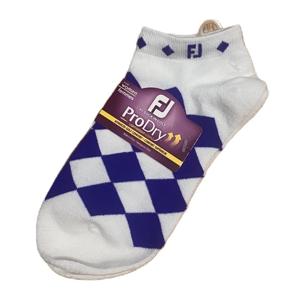 Foot Joy Pro Dry Argyle Diamond Print Socks NEW Lightweight Blue White - Picture 1 of 3
